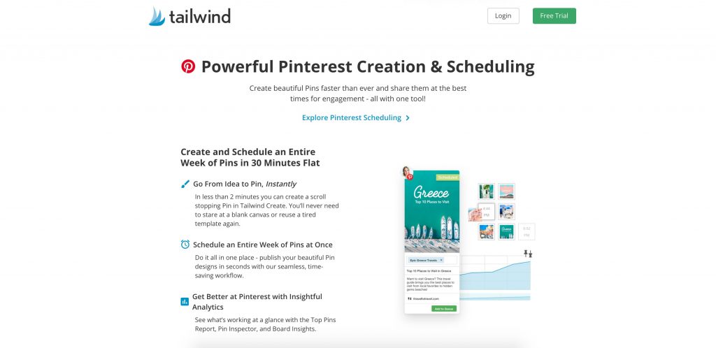 Tailwind is a great Pinterest scheduler for interior designers, home staging businesses and home decorators.