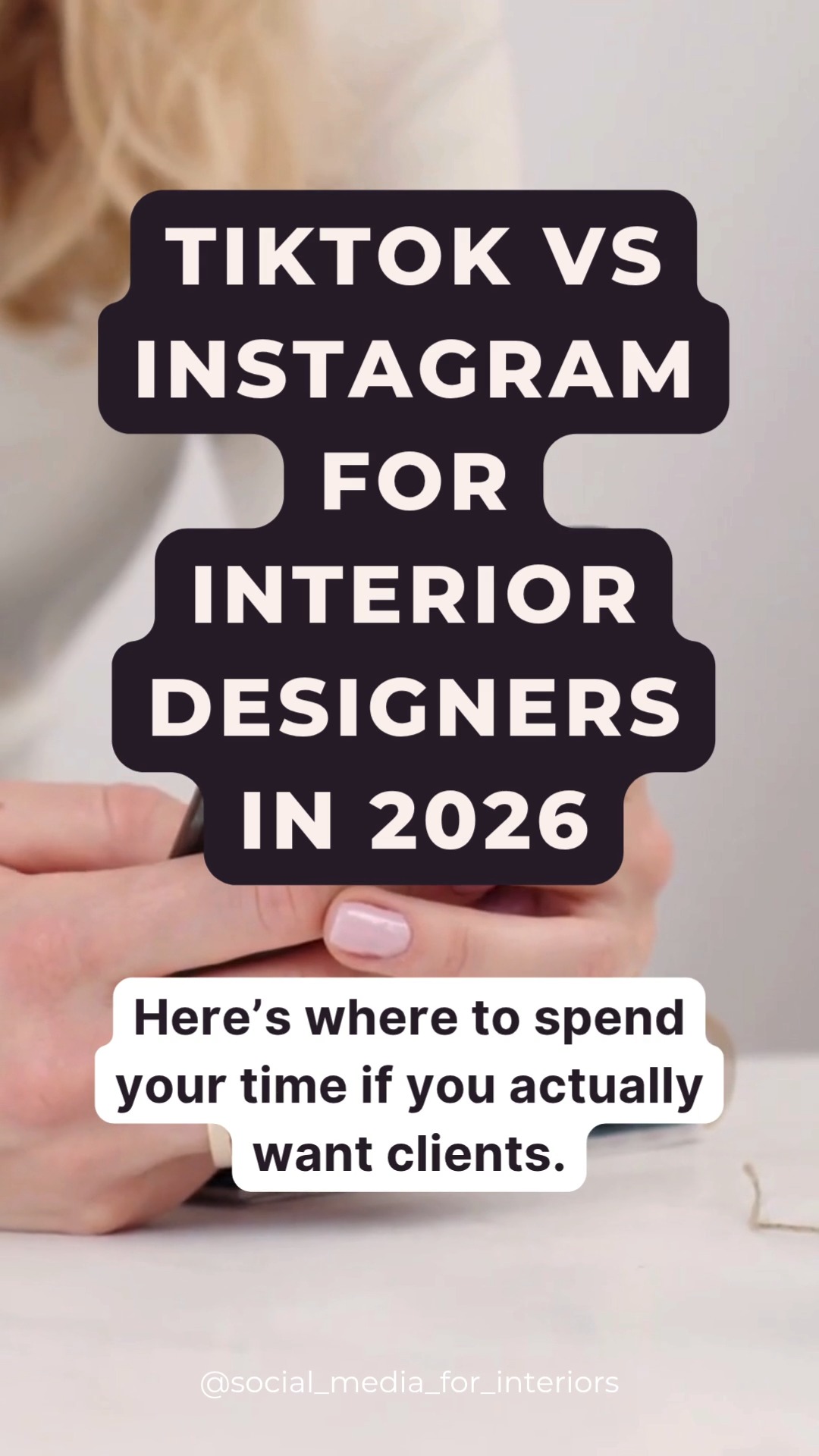 Let’s clear this up right away: for most interior designers, Instagram is still the top social media platform. 

Yes, TikTok can help you get seen. But it tends to work best for very specific types of designers, like virtual designers, content-first businesses, educators, or influencers who genuinely enjoy creating high-volume, trend-driven videos. 

TikTok is great at generating attention, but that attention doesn’t always convert. And if your goal is booking local clients (not becoming an influencer), that can be a problem.

Instagram, on the other hand, is built around how interior design businesses actually get hired. It works as a search engine, a portfolio, a trust-building and conversion tool all in one. Homeowners use it to research, compare, save ideas, and decide who they feel comfortable reaching out to.

And the algorithm supports that behavior.

On Instagram, clarity and consistency matter more than going viral. You don’t need to chase trends daily or reach millions of people to get leads. Features like carousels, captions, link in bio, Story highlights, and pinned posts give potential clients more background info and answer questions before a DM is ever sent. TikTok doesn’t really do that.

Don’t get me wrong, I’m not saying you should steer clear of TikTok entirely. It can be useful for testing ideas and getting views. But if you don’t have hours a day to create viral content, Instagram is usually the smarter platform to focus on long-term. 

💡 The next step you can do today:
Open your Instagram profile and look at it from a potential client’s perspective. Is it immediately clear where you’re based, who you design for, and what problem you solve? Is it easy to contact you? If not, start there. Update your bio, pin your strongest posts, and make sure your content speaks to homeowners, not just other designers.

🔥 Want help turning your Instagram into a client-attracting tool (not just a pretty feed)? DM me and tell me what you’re struggling with.